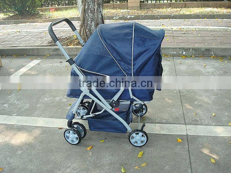 Factory direct shock absorbers two-way aluminum pet pet trolley four-wheel folding washable dog carts spot