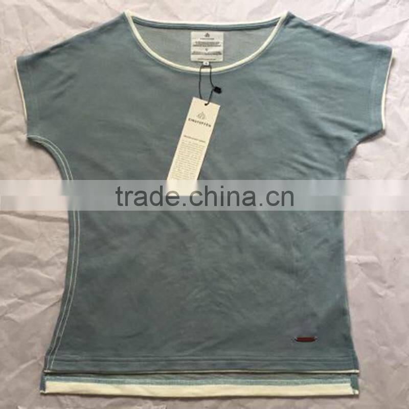 Customized Ladies Casual Wear Double Hem Blank T Shirt