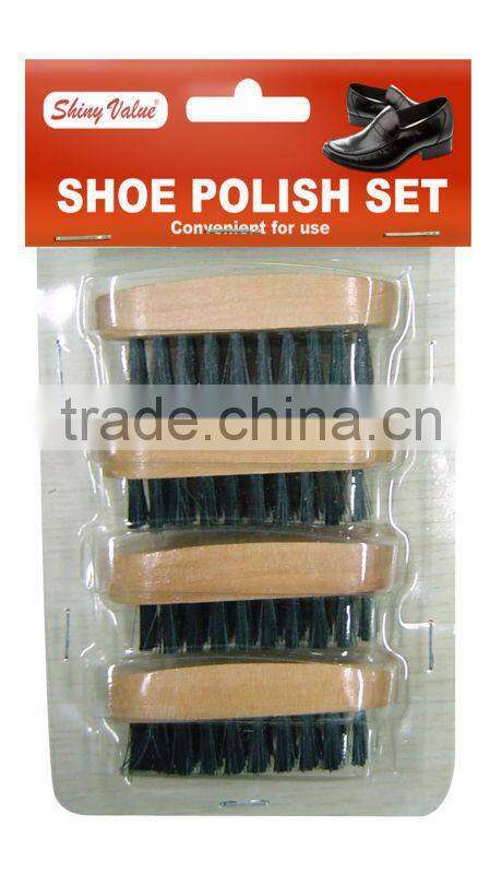 High quality bristle horse hair wooden handle shoe brush