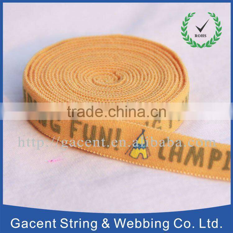 Garment decorative printing fold over elastic band