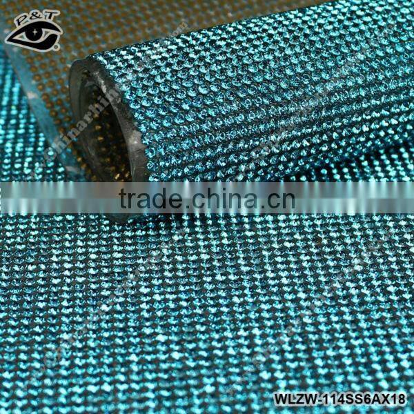 Hot fix rhinestone mesh 2mm ss06 aquamarine for shoes garment