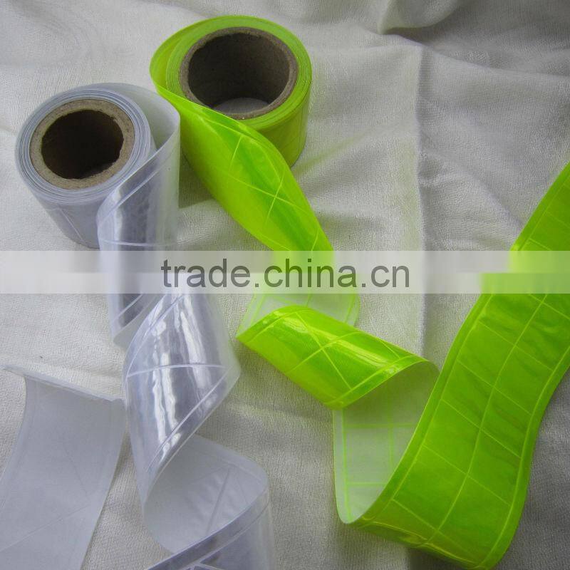 Clear Reflective Tape ,Lattice shape PVC reflective tape for safety vest,reflective tape for clothing