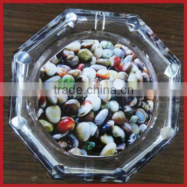 Beautiful Flower Round Crystal Ashtray For Wedding Decoration
