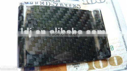 REAL-CARBON-FIBER-MONEY-CLIP-GLOSS-CARD-BILLS-CASH-HOLDER-WALLET-AERO-SPACE-AGE