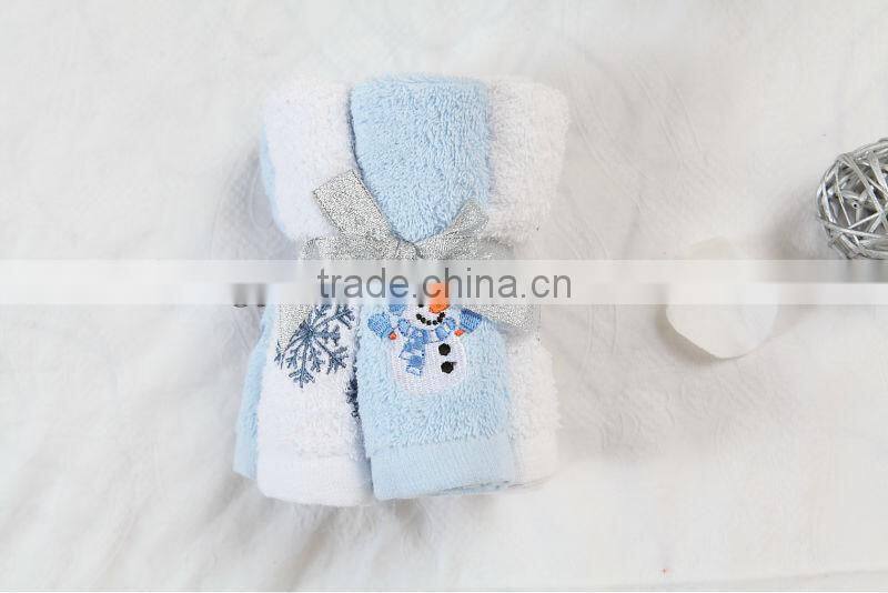 100% cotton velour embroidery hand towel