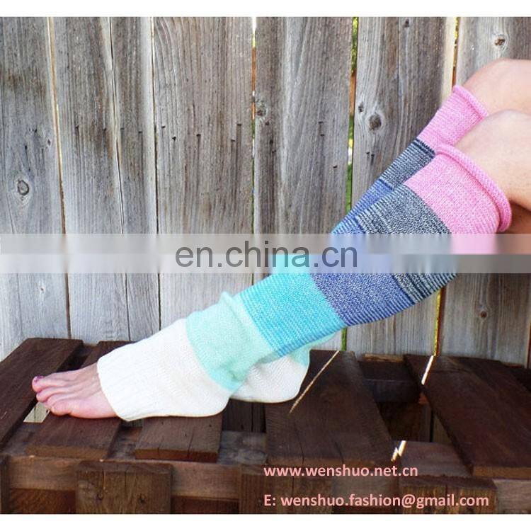 Multicolor Stitching Buttons Wool High Socks In Stock