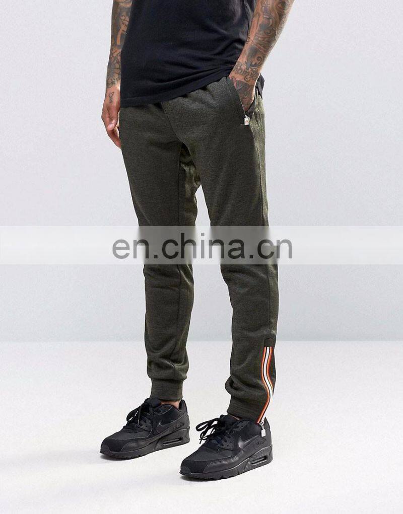 Wholesale Men Sweatpants With Zips Side Pockets Custom Skinny Fit Joggers