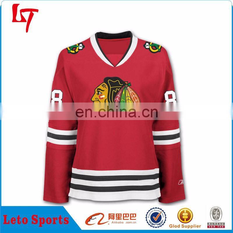 custom sublimation chicago blackhawk jerseyshockey jersey