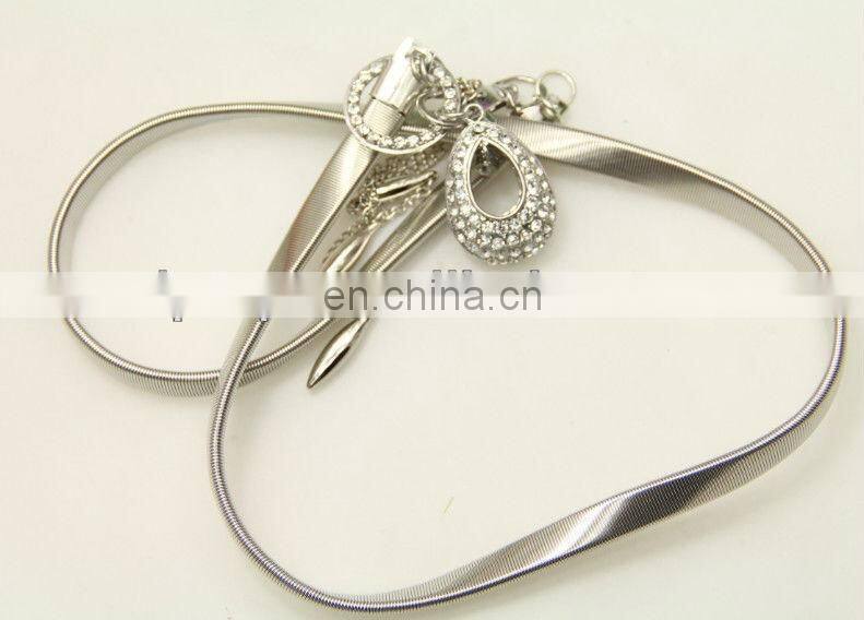 Elastic chain belt for ladies with fashion style