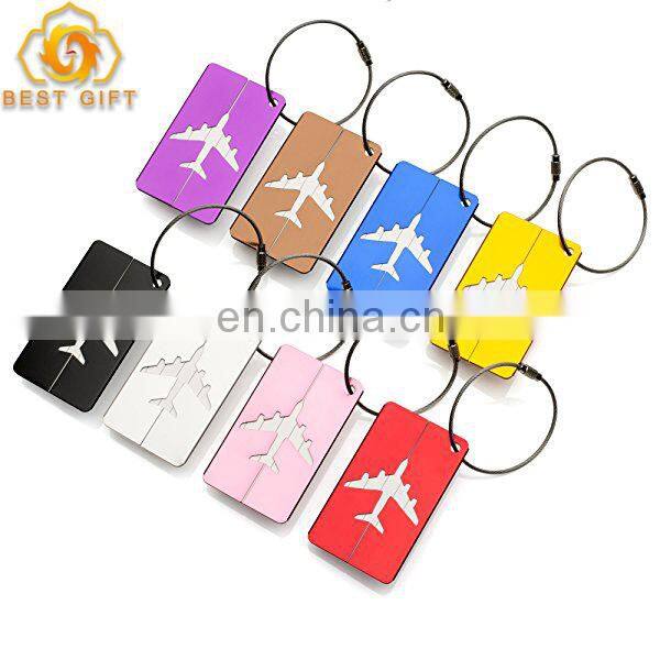 Favors Custom Aluminum Airplane Luggage Tag With Metal Wire