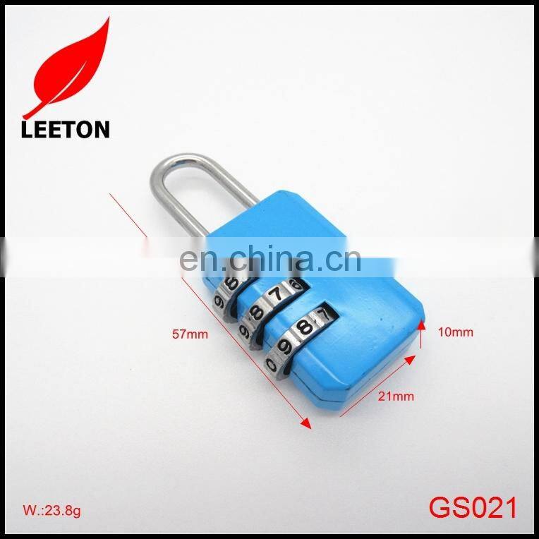 Factory supply colorful metal 3 4 digit combination padlock for bag