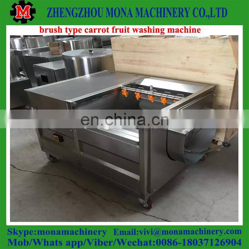 Spray Type Carrot/Lemon/Peach Fruit Washing Machine with roller brushes
