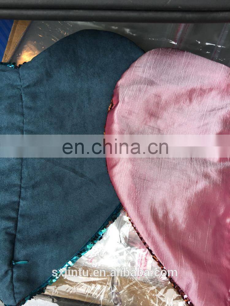 Heart Mermaid Sequin Pillow Case Reversible Valentine Throw Cushion cover