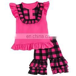 Fashion cheap ruffle easter clothes sleeveless kids clothing wholesale