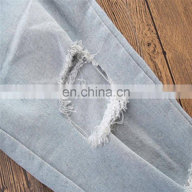 Kids off-shoulder Outfits Girls short sleeve blue tops + long Pant 2pcs Set Summer Costume