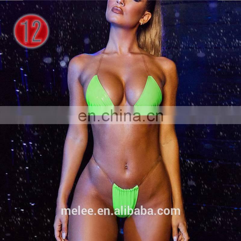 RTS custom made private label swimwear hot sex girl bikini zebra leopard silver women bikinis