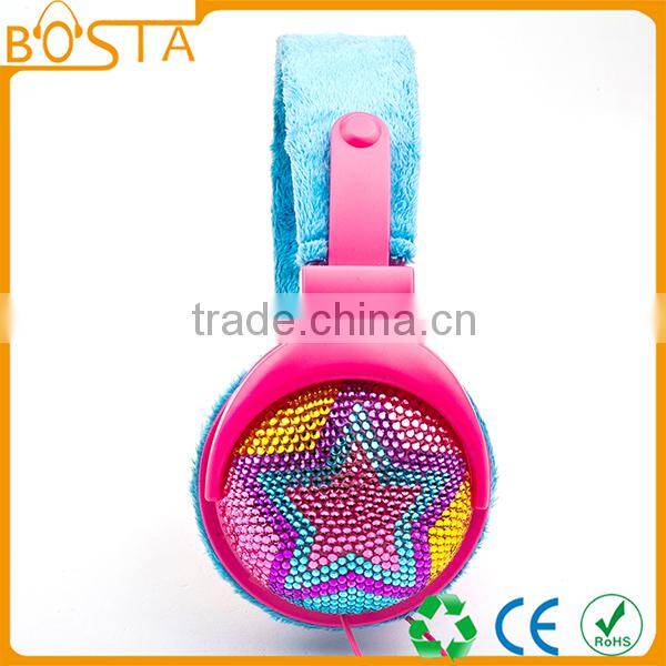 Music popular novelty dynamic innovative diamond headphone 2015