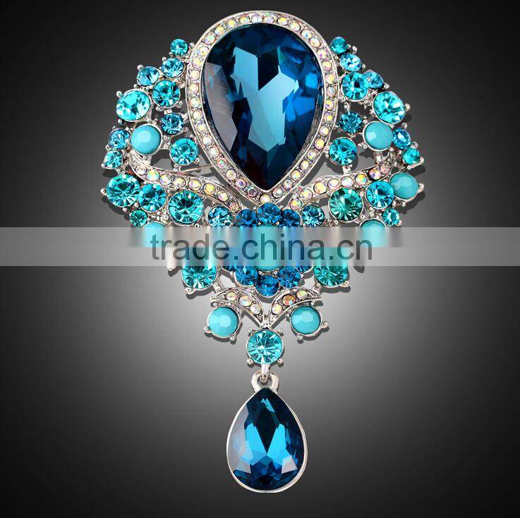 wholsale fashion silver gold crystal rhinestone diamond pearl sherwani brooch