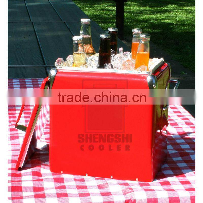 Metal Cheap Picnic Cooler with Handle