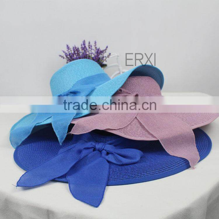 Wholesale Womens' Wide Brim Straw Hat Summer Beach Straw Hat Cheap