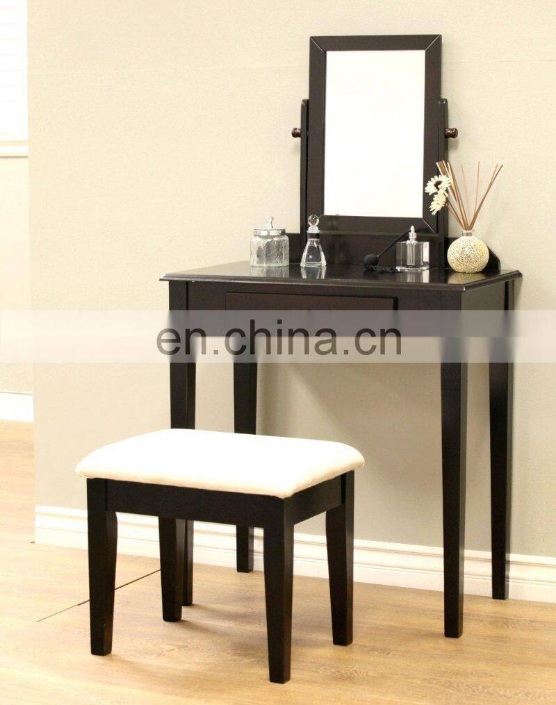 gold simple wooden plywood dressing table designs price with mirror and Stool