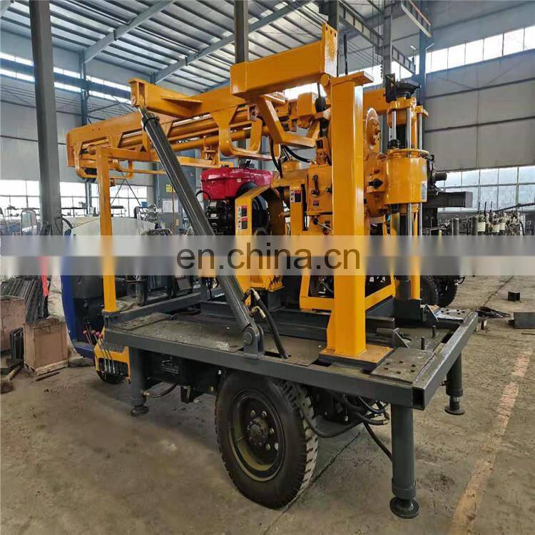 200m depth water well drilling rig with tricycle move fast