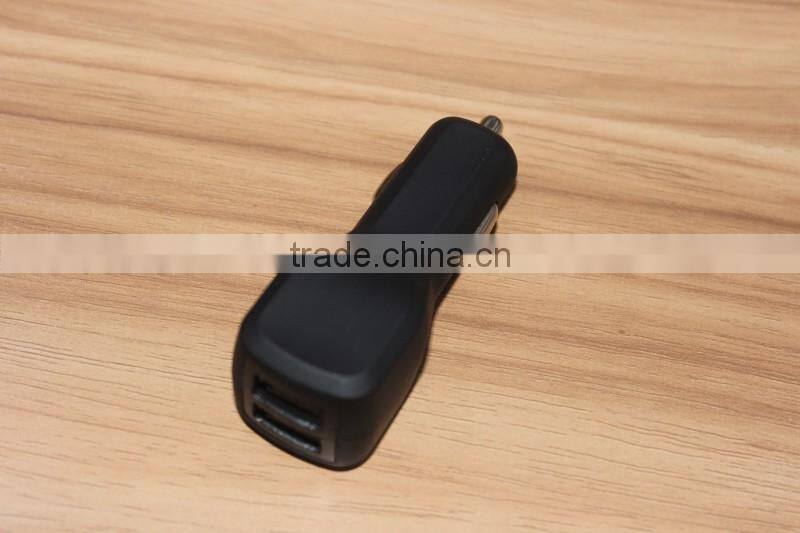 3.1Amp 3100mA output dual 2nd USB vehicle auto car charger with black painting rubberized finished