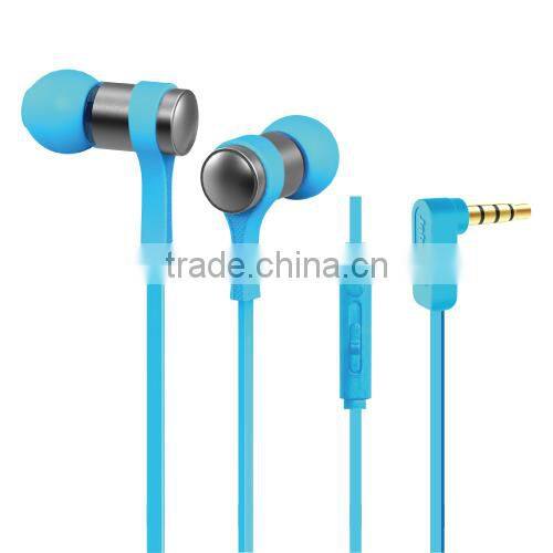 2015 newest high quality wholesale metal in ear colour headphone with mic