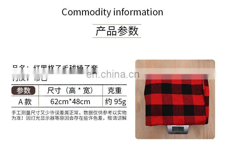 Red Black Plaid Christmas Chair Cover 2022 Santa Xmas Party Decoration for Home Hotel Table Ornament