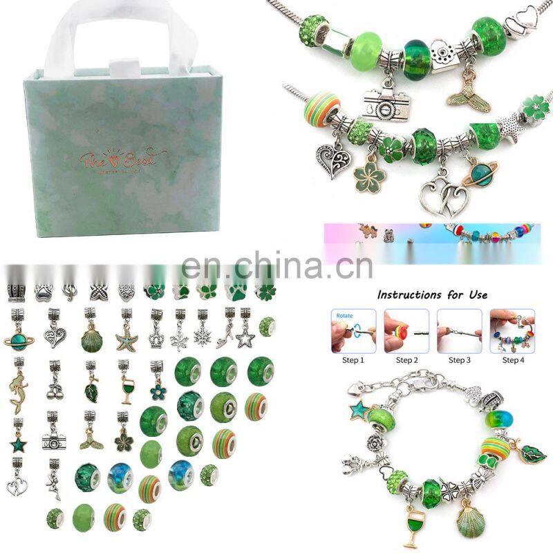 Best Valentine's Day Gifts For Girls 64PCS Charm Making Bracelets Kit DIY Bracelet Beads For Jewelry Making Kit