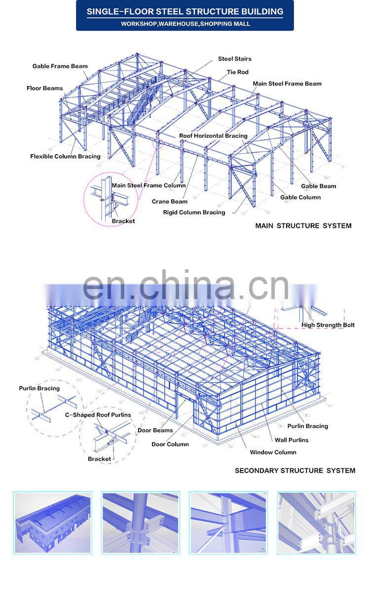 Steel Structure Stable Construction Tunisia Hangar Plane Cargo High Quakeproof Prefabricated House