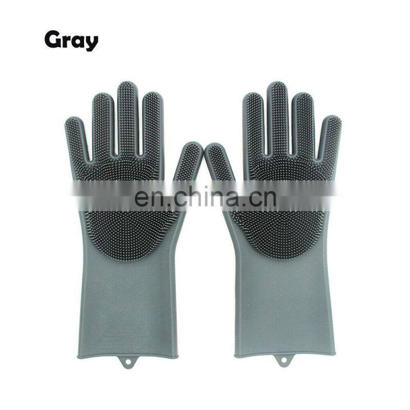 Dishwashing GloveR Magic Silicone Scrubber Rubber Cleaning GloveRs For Kitchen Pet