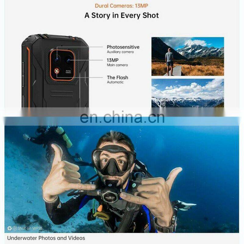 Oukitel WP18 12500mA Rugged Smartphone 5.93" 4G+32G Android 11 Mobile Phone HelioA22 13MP Quad Core Cell Phone