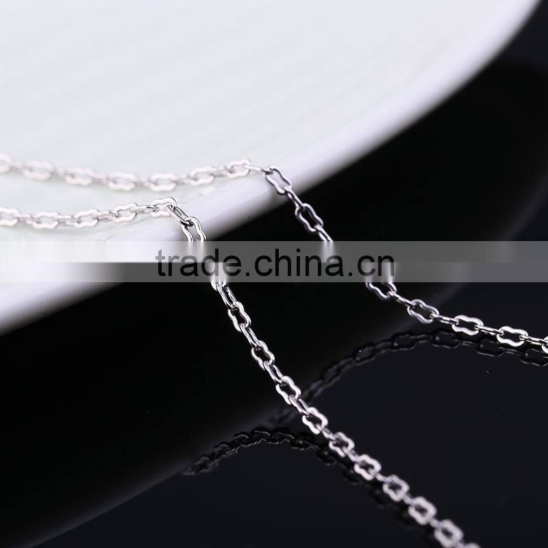 wholesale fashion jewelry rhodium plated cheap cable chain necklace