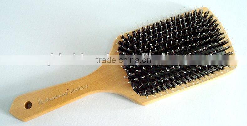 Eco-friendly Natural Bamboo Brush , Wood Pins Custom Paddle Brush