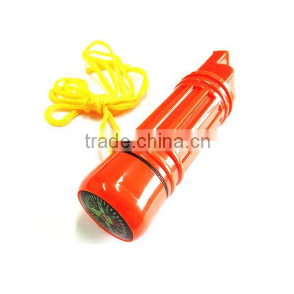 outdoor survival kits gears with Whistle;Compass;Flint;Mirror;Storage tank 5in1