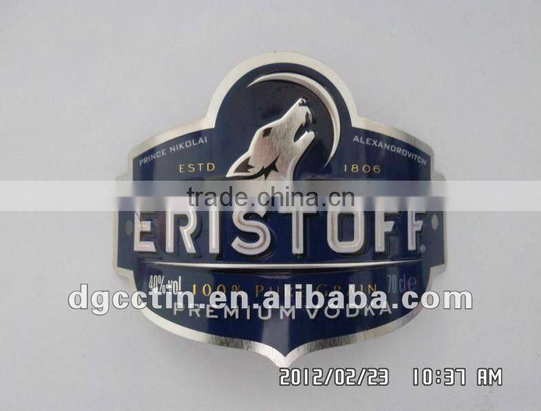 metal tin Russian wine label badge