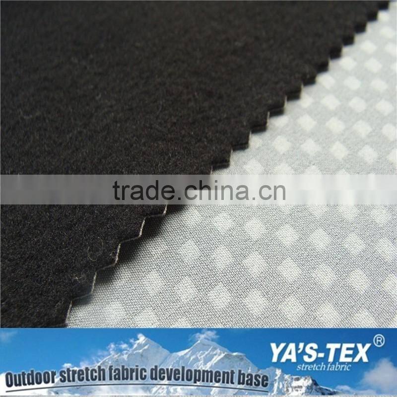 Polyester Check Embossed Bonded Polar Fleece,Terylene Stretch 2 Layers Compound Fabric