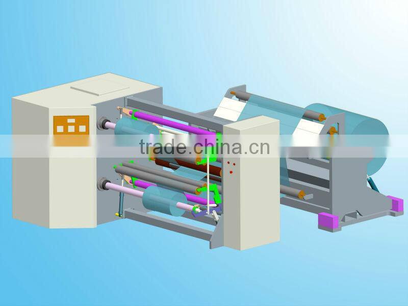 High speed slitting and rewinding machine with 400m/min