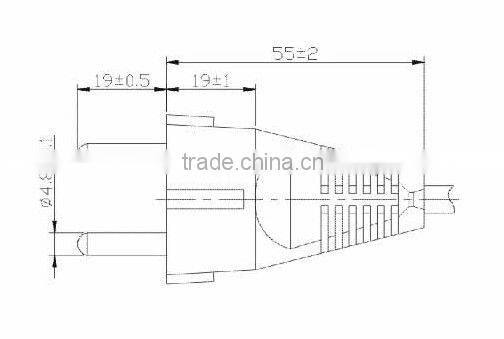 3 Pins Euro 10A 16A 250V ac retractable power plug