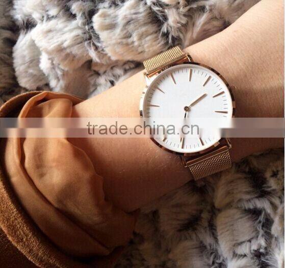 2016 New Product Fashion Vogue mesh strap Wrist Watch For Girls