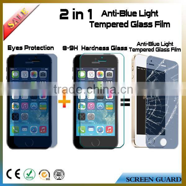 Anti blue light tempered glass screen protector for iphone 5/5s SE,protect your eyes