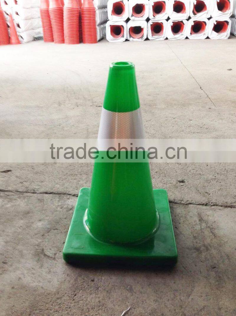 18" Lime Green Orange Colored Traffic Safety Cone Used PVC Traffic Cones