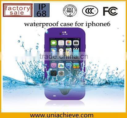 Case for iPhone 6/6 plus Waterproof mobile phone case with adjustable phone holder purple