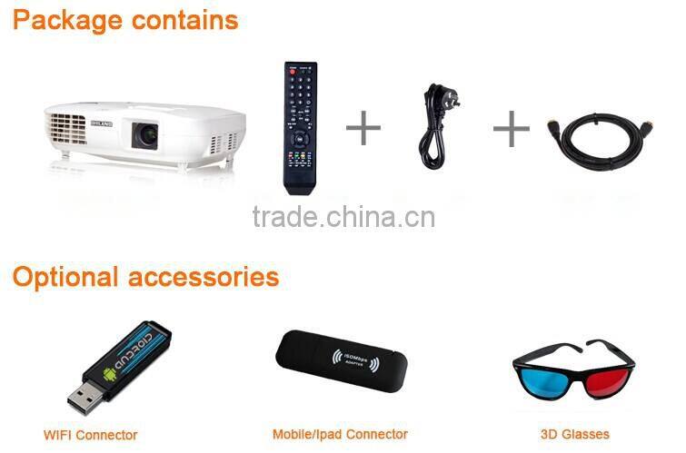1080P 3 LCD 3 Led Mini Projector New 3D home cinema theater !Wireless connect to iPhone/iPad multimedia video projector
