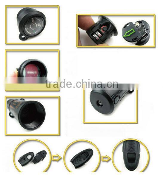 10 in 1 Hiking Kit Flint Compass LED Flashlight