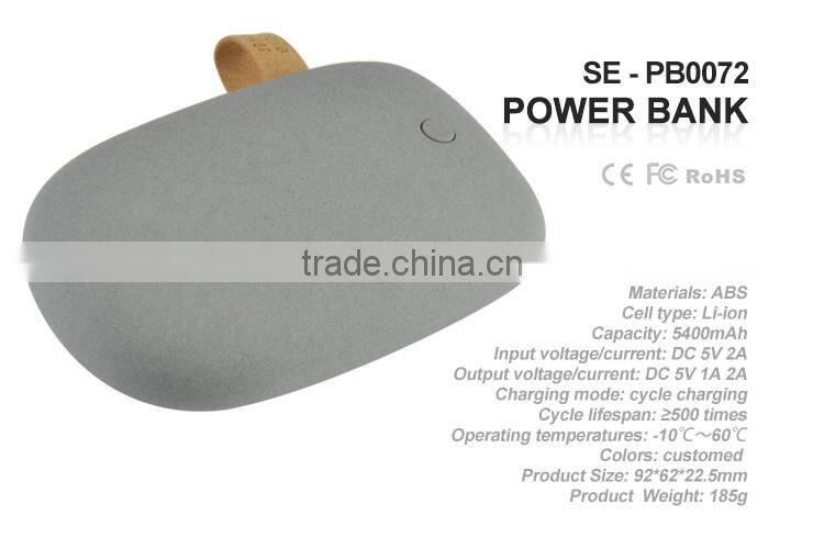 Portable Power Cobblestone design with Dual USB Port Power Bank to Easy Carrying