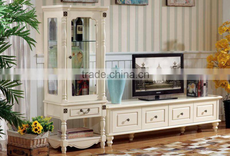 Guangdong european white tv cabinet latest desidn tv stand AET-8601