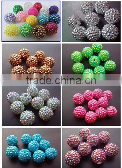 Various size Resin Rhinestone Ball beads Chunky for Jewerly Chunky Kids Necklace Jewelry