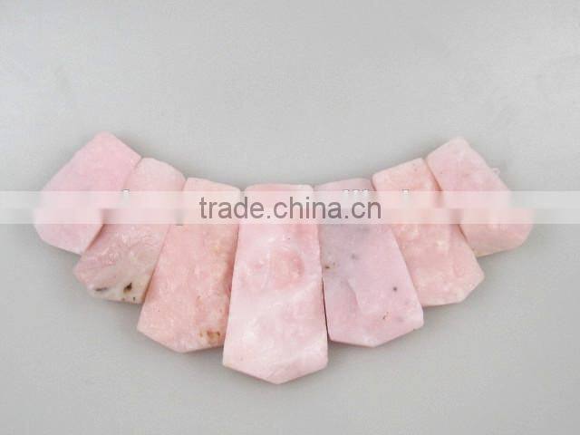 rose quartz rectangle necklace